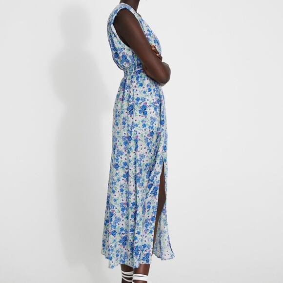 Zara floral printed sleeveless midi dress size Medium - Picture 4 of 16